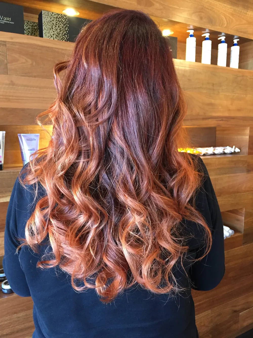 Copper colour with big curls